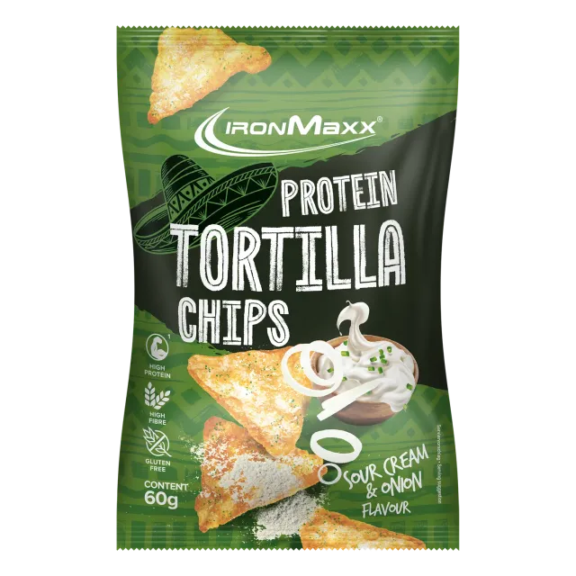 IronMaxx Protein Tortilla Chips 2.0 Sour Cream Onion 60g vegan