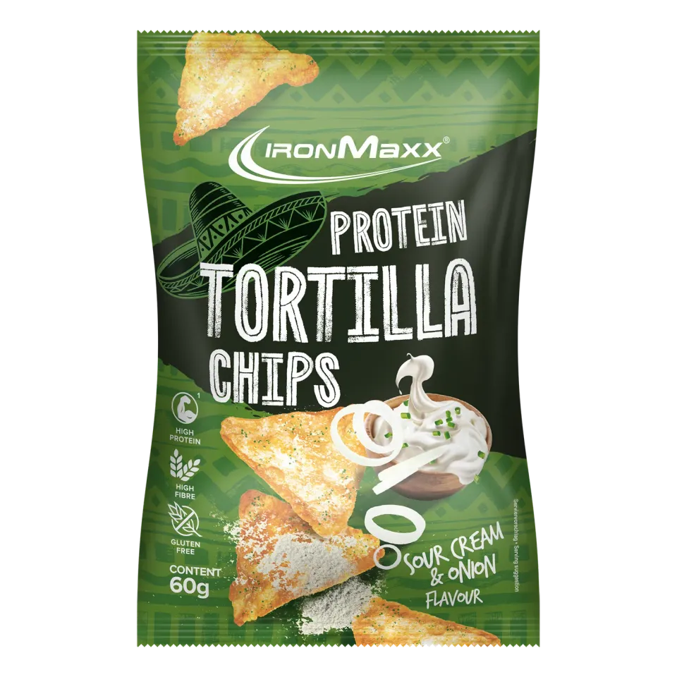 IronMaxx Protein Tortilla Chips 2.0 Sour Cream Onion 60g vegan