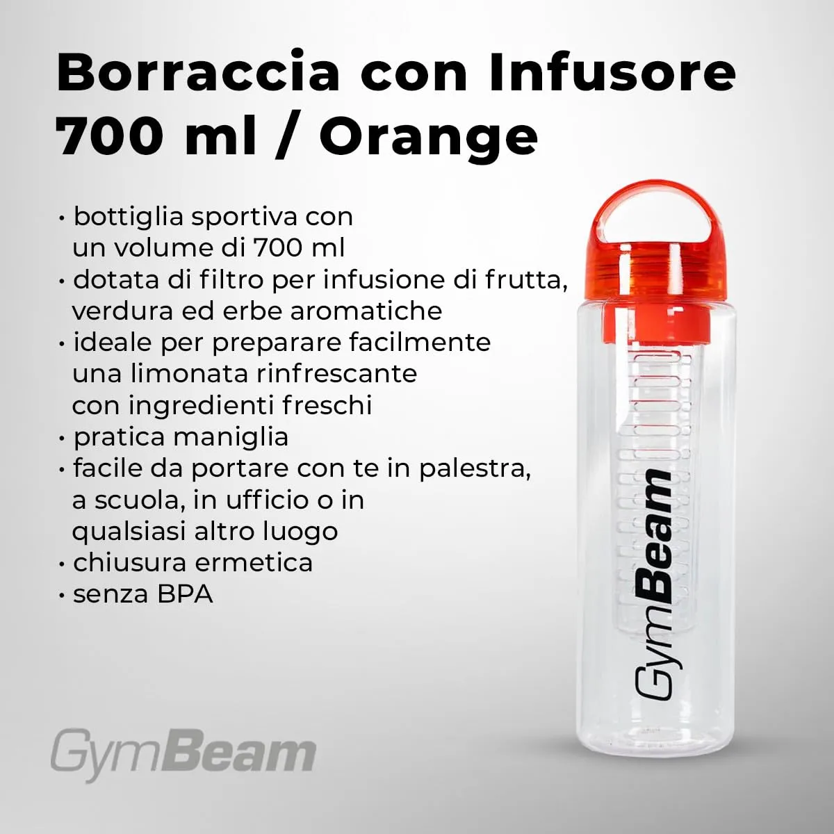 GymBeam Trinkflasche mit Fruchteinsatz 700 ml