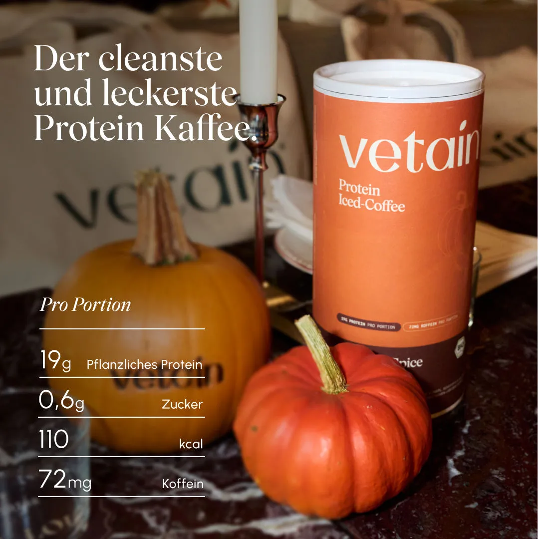 Vetain Vegan Protein Iced-Coffee Pumpkin Spice Proteinpulver 540g Bio