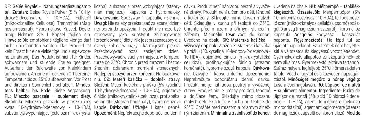 GymBeam Royal Jelly Kapseln 5% 10-HDA 60 Kapseln