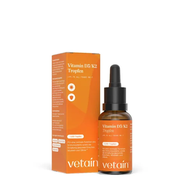 VETAIN Vitamin D3 K2 Drops 1000 I.E. rein