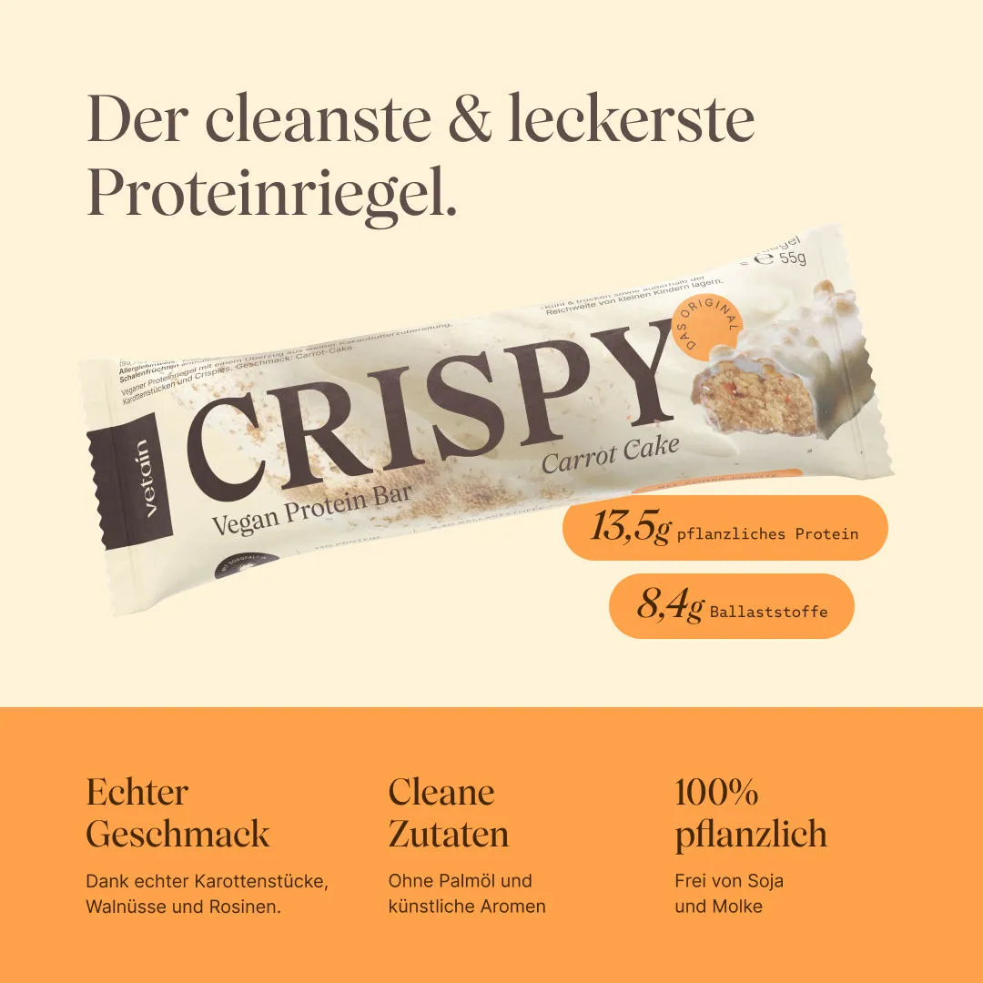 VETAIN CRISPY Proteinriegel Carrot Cake 2x12er