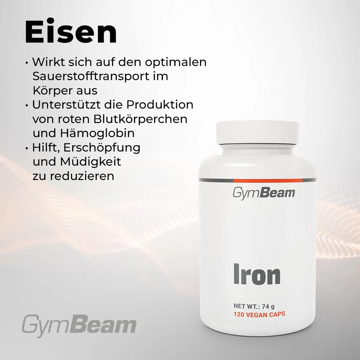 GymBeam Eisen Tabletten 120 Caps hochdosiert vegan