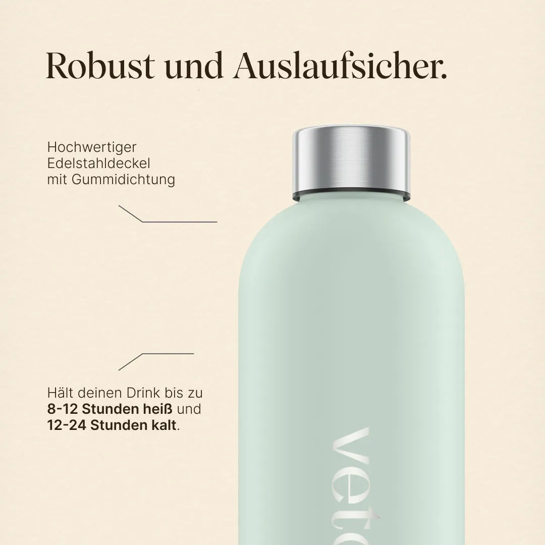 Vetain Edelstahl Trinkflasche 1000ml 1 Liter rostfrei