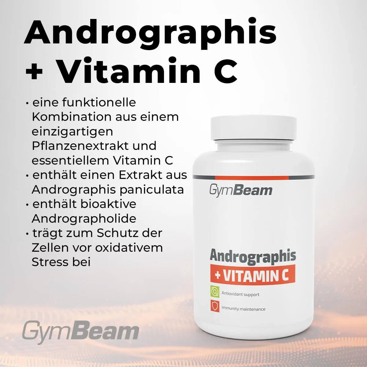 GymBeam Andrographis Kapseln 90 Stk mit Vitamin C vegan