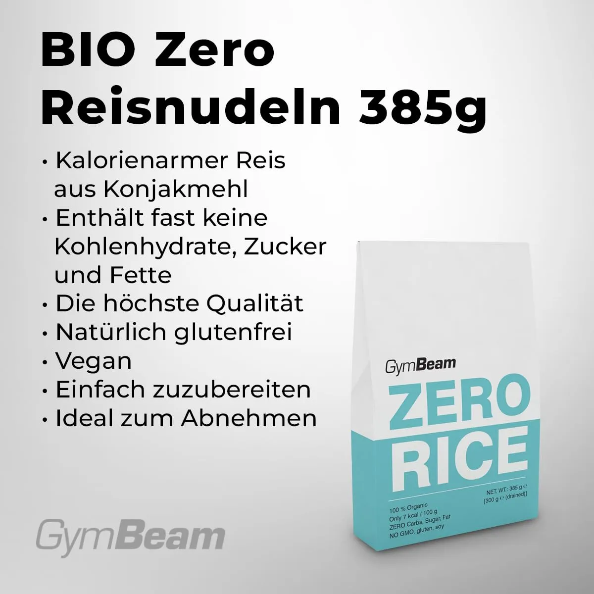 GymBeam BIO Zero Rice Konjakreis 385g kalorienarm