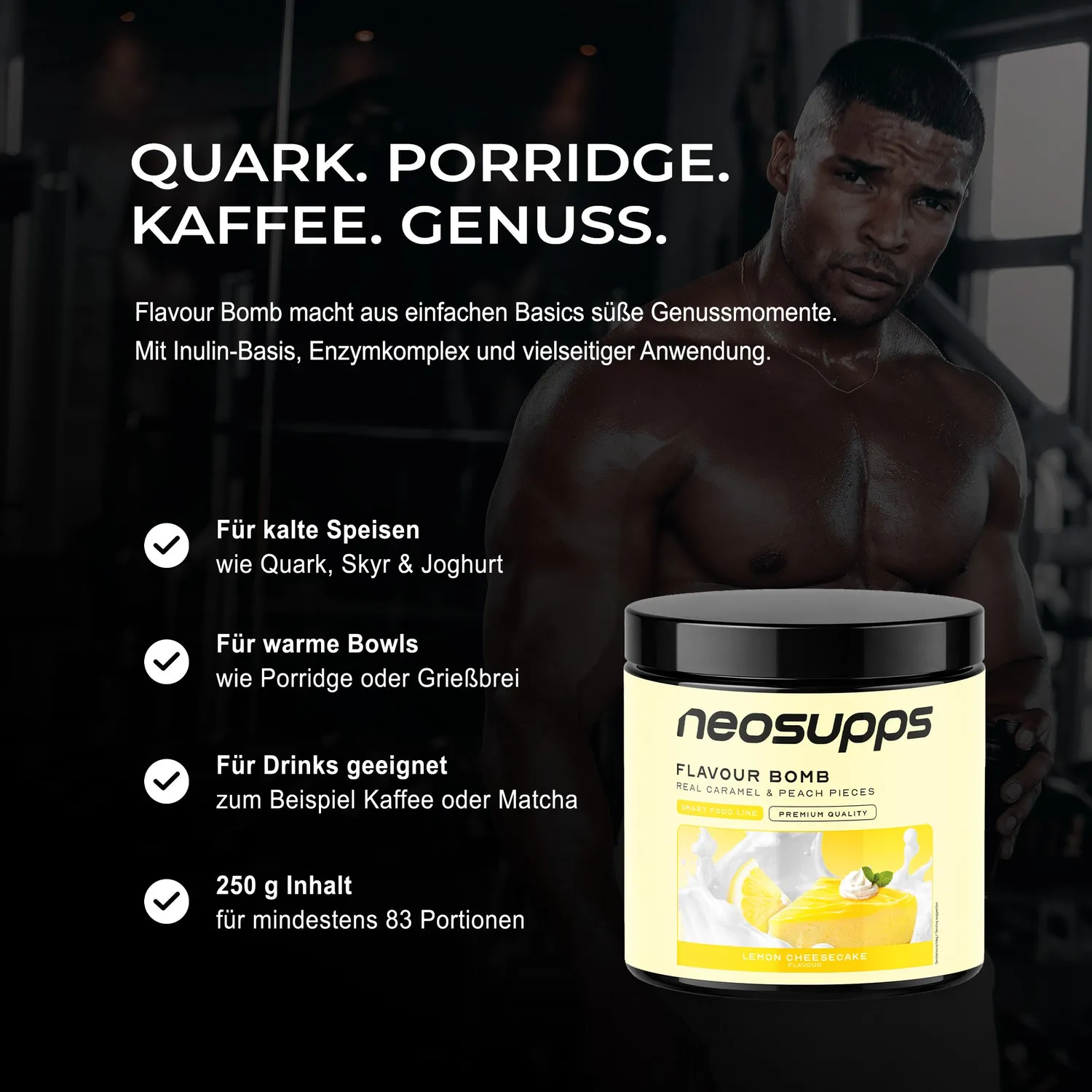 Neosupps Flavour Bomb Lemon Cheesecake Geschmackspulver 250g fruchtig