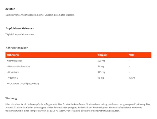 GymBeam Nachtkerzenöl Kapseln 90 Caps 500 mg