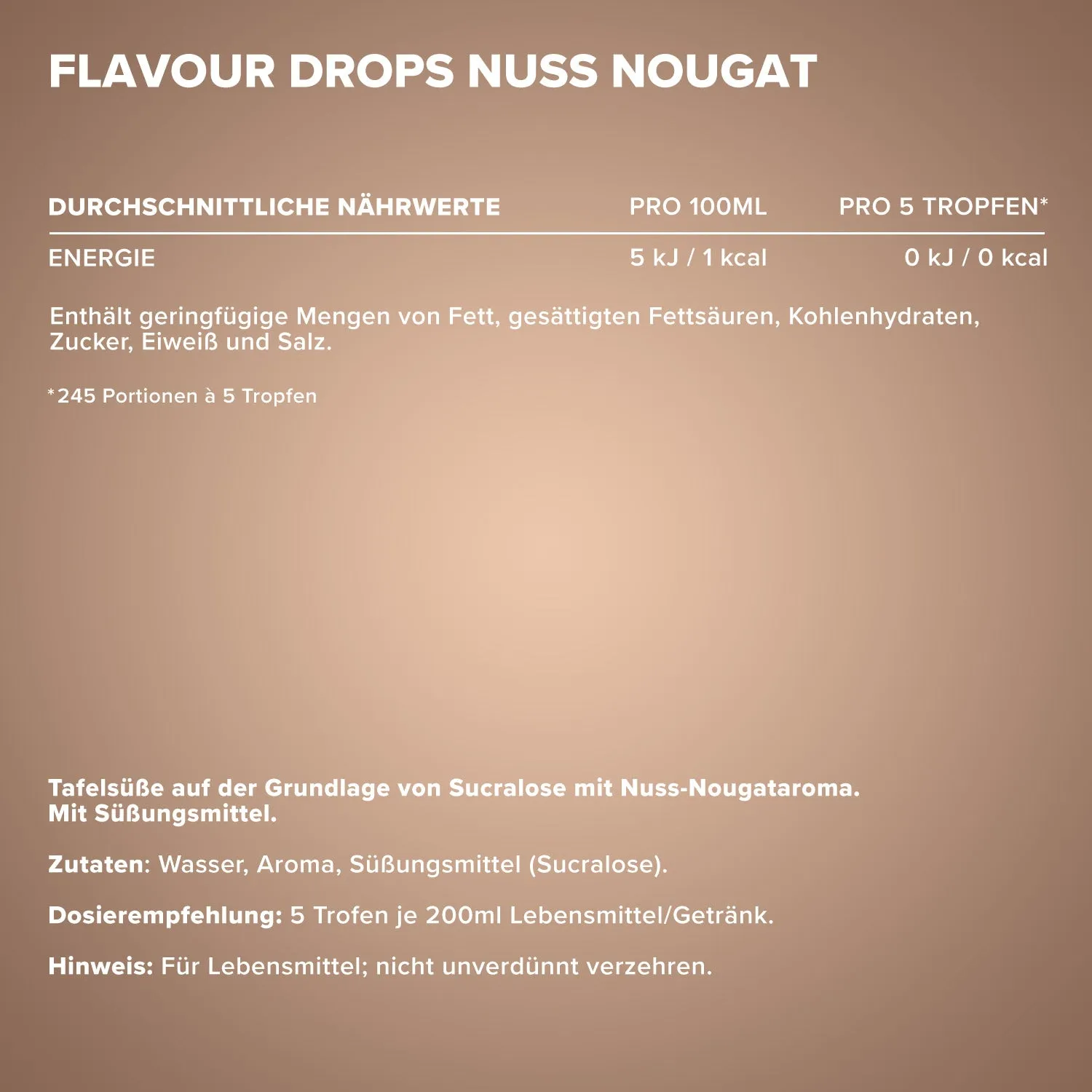 IronMaxx Flavour Drops Nuss Nougat 50ml kalorienfrei