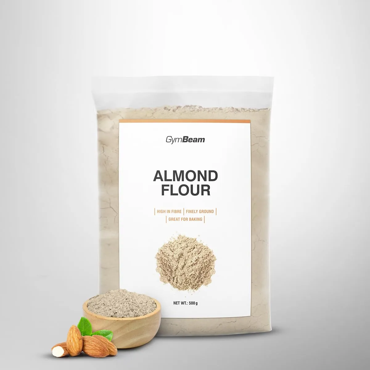 GymBeam Mandelmehl gemahlene Mandeln 500 g glutenfrei