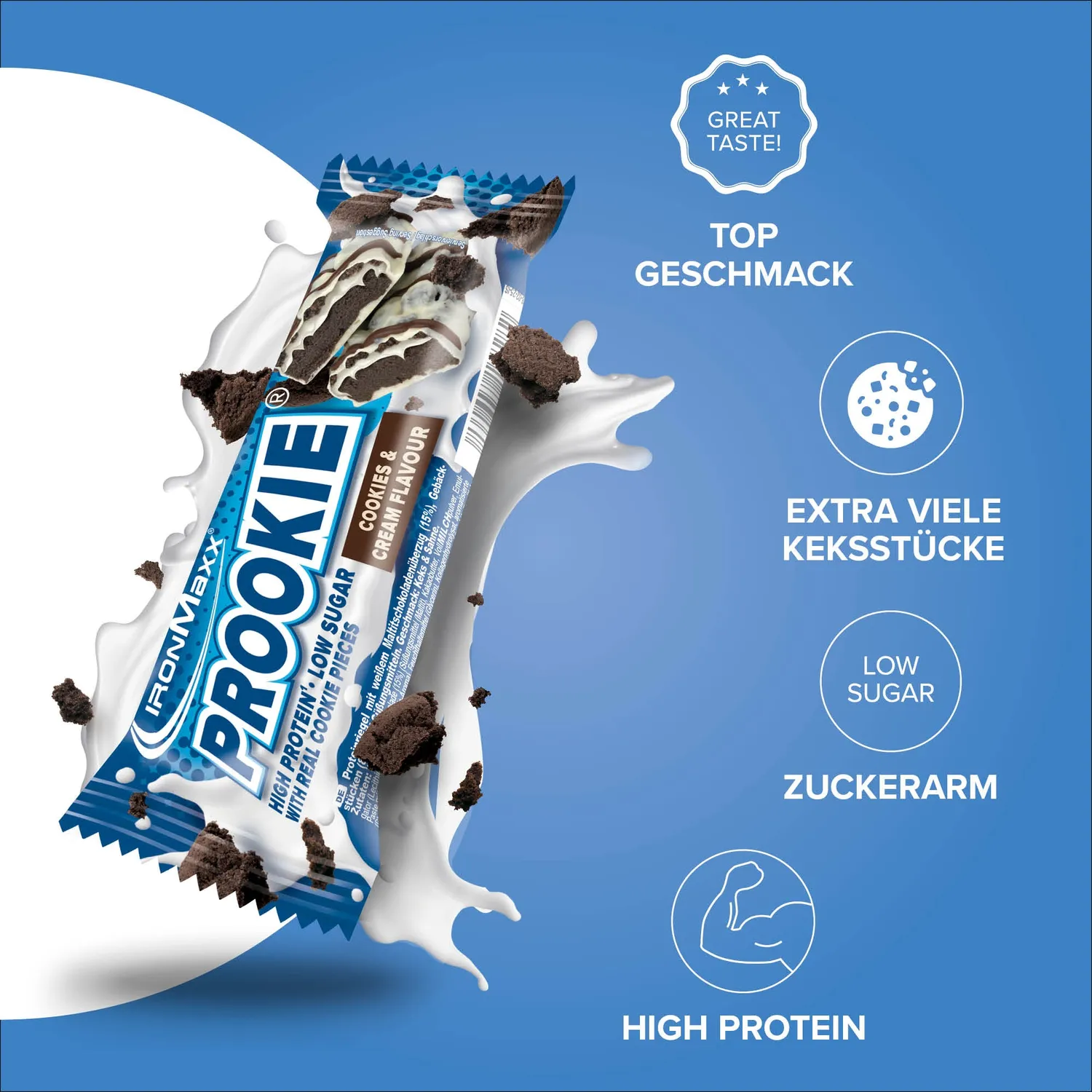 IronMaxx Prookie Cookies & Cream Proteinriegel 16x45g zuckerarm
