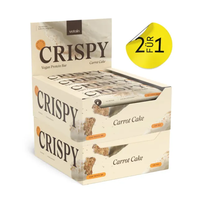 VETAIN Crispy Proteinriegel Carrot Cake 12er Pack vegan