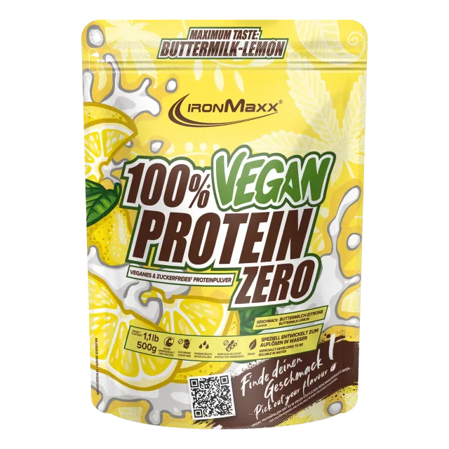 IronMaxx 100% Vegan Protein Zero Buttermilk Lemon 500g