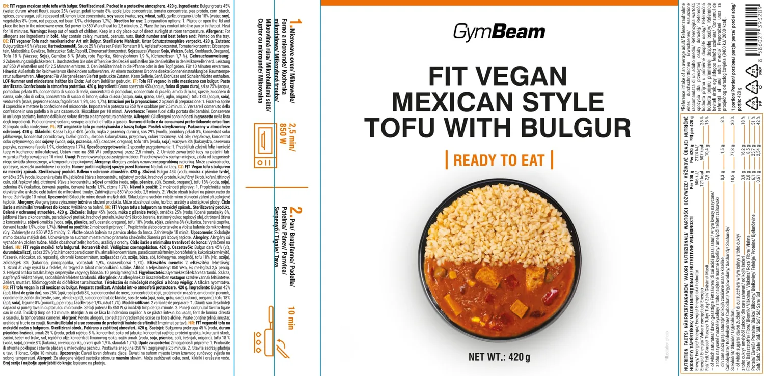 GymBeam FIT Tofu Mexikanische Art Fertiggericht 420 g vegan