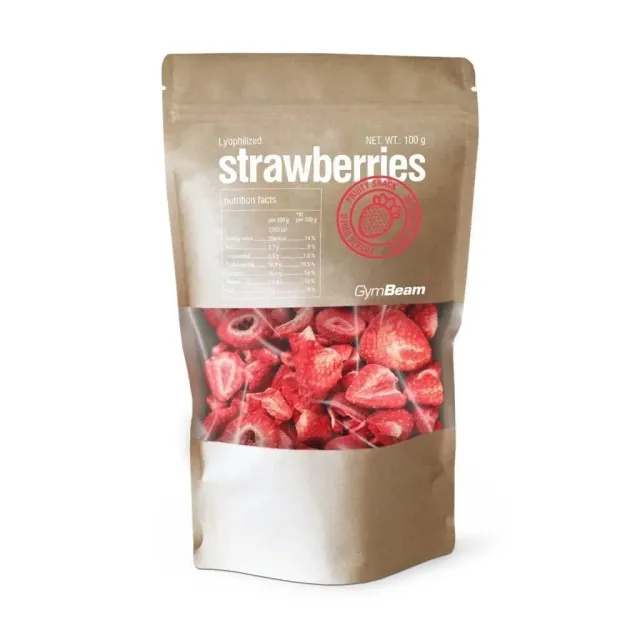 GymBeam Gefriergetrocknete Erdbeeren 100g zuckerfrei