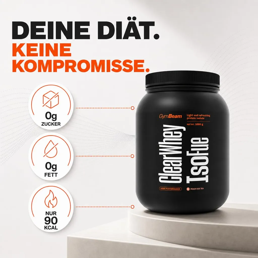 GymBeam IsoFue Clear Whey Proteinpulver Green Apple 500g leicht
