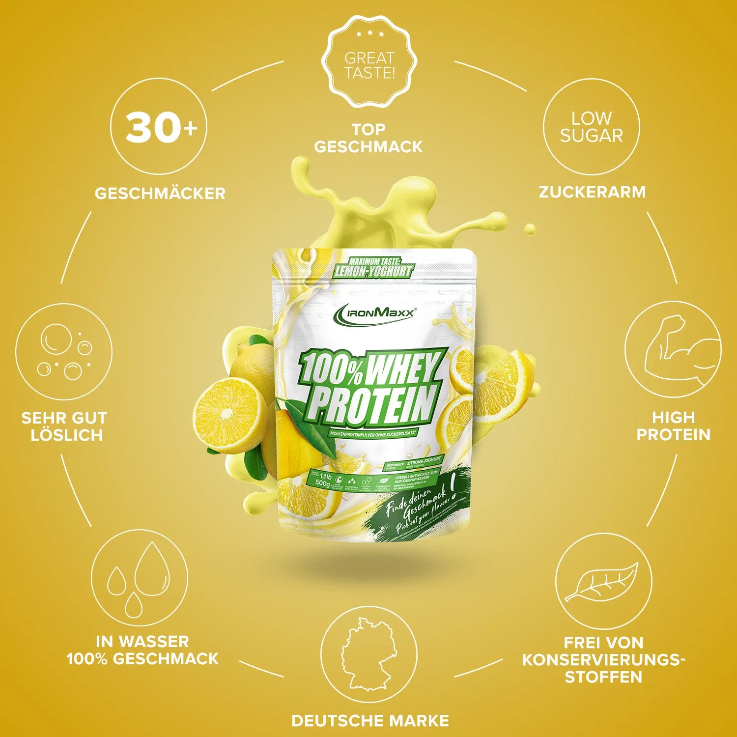 IronMaxx 100% Whey Protein 500g Lemon-Yoghurt