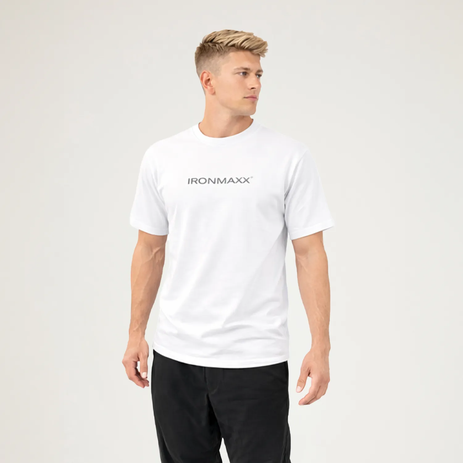 IronMaxx Sculpt Luxe T-Shirt Herren Weiß S weich