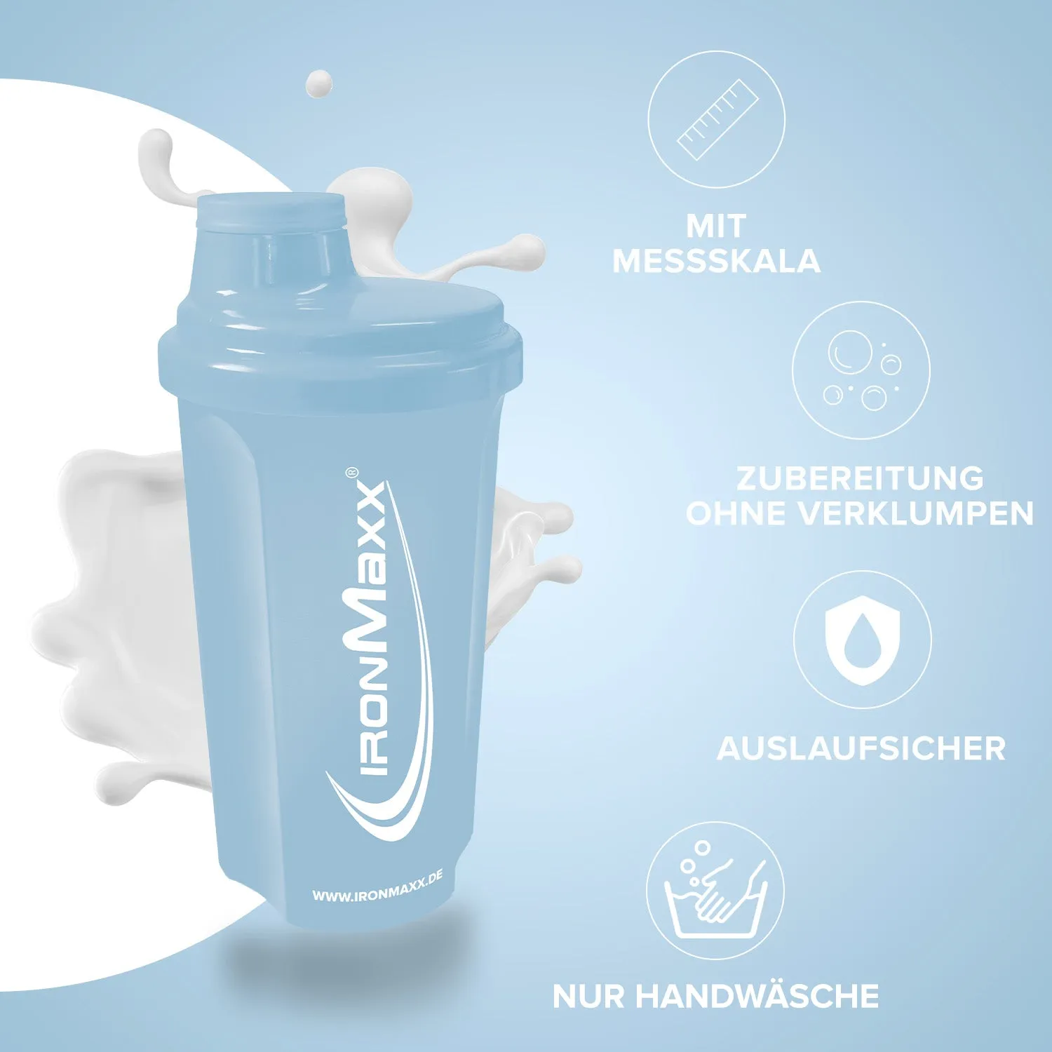 IronMaxx Shaker Columbia Blue 700ml BPA-frei