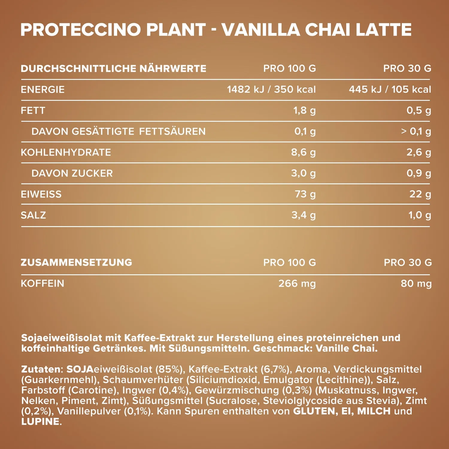 IronMaxx Proteccino Plant Protein Kaffee 500g Vanilla Chai