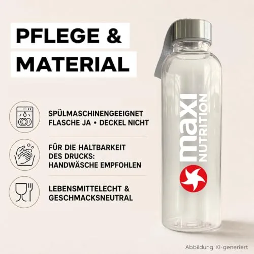 MaxiNutrition Trinkflasche 580ml transparent für Kohlensäure