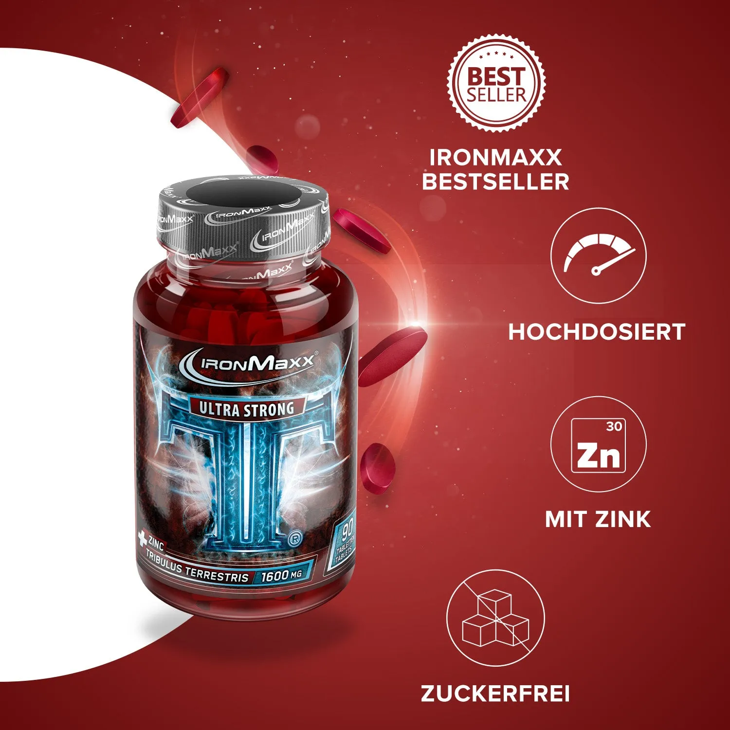 IronMaxx TT Ultra Strong Testo-Booster 90 Tabletten mit Zink