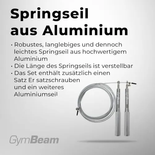 GymBeam Metal Jumping Rope Springseil Aluminium verstellbar