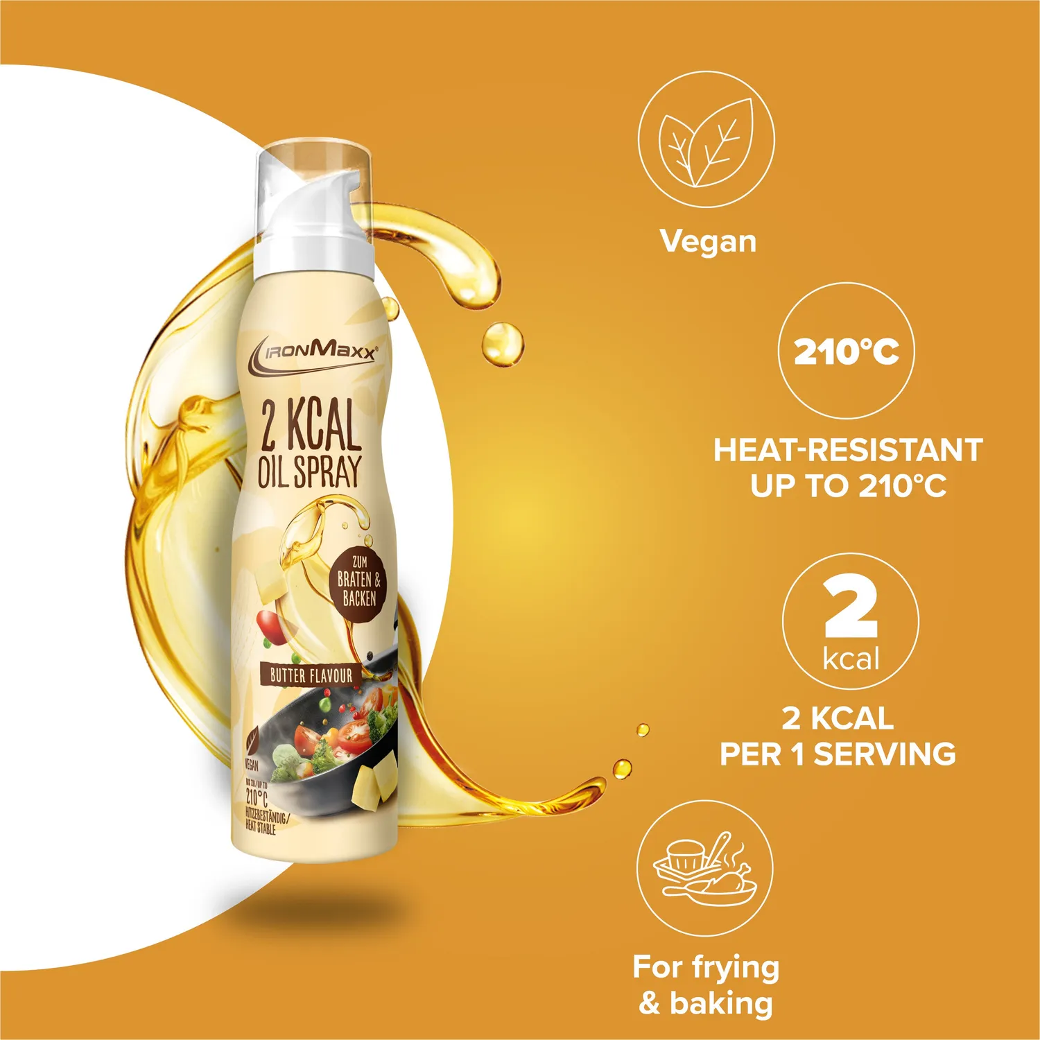 IronMaxx SqueeZero Ölspray Butter 200ml 2 kcal
