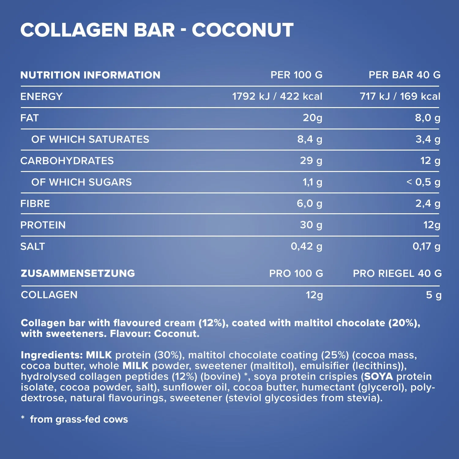 IronMaxx Protein 30 Collagen Bar Coconut 40g