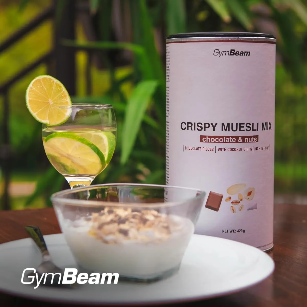 GymBeam Knusper Müsli Mix Schoko Nüsse Müsli 420 g ballaststoffreich