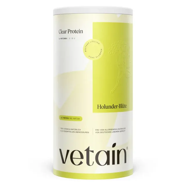 VETAIN Vegan Clear Protein Holunderblüte 480g pflanzlich