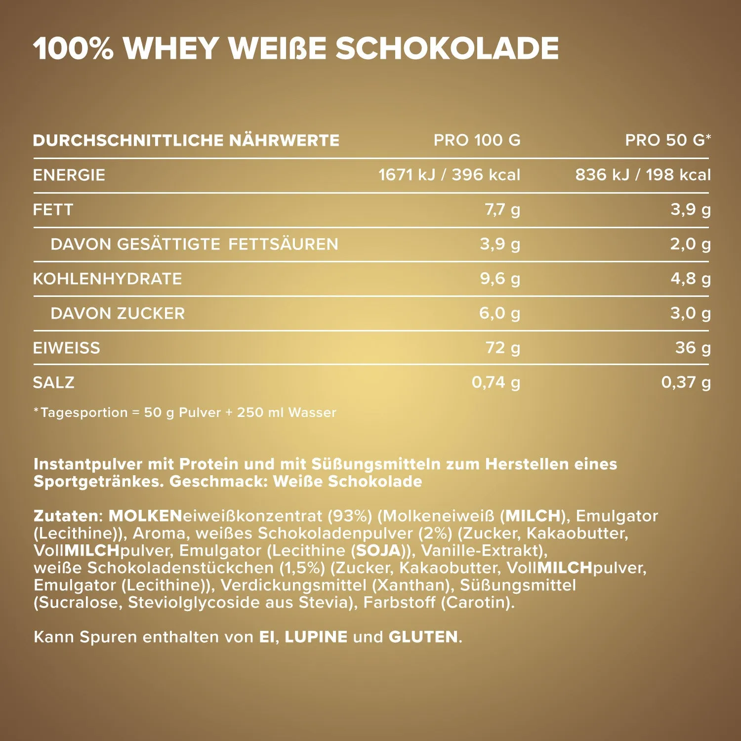 IronMaxx 100% Whey Protein 900g Weiße Schokolade