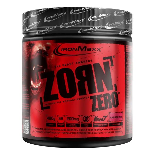 IronMaxx Zorn Pre-Workout Booster Himbeere 480g zuckerfrei