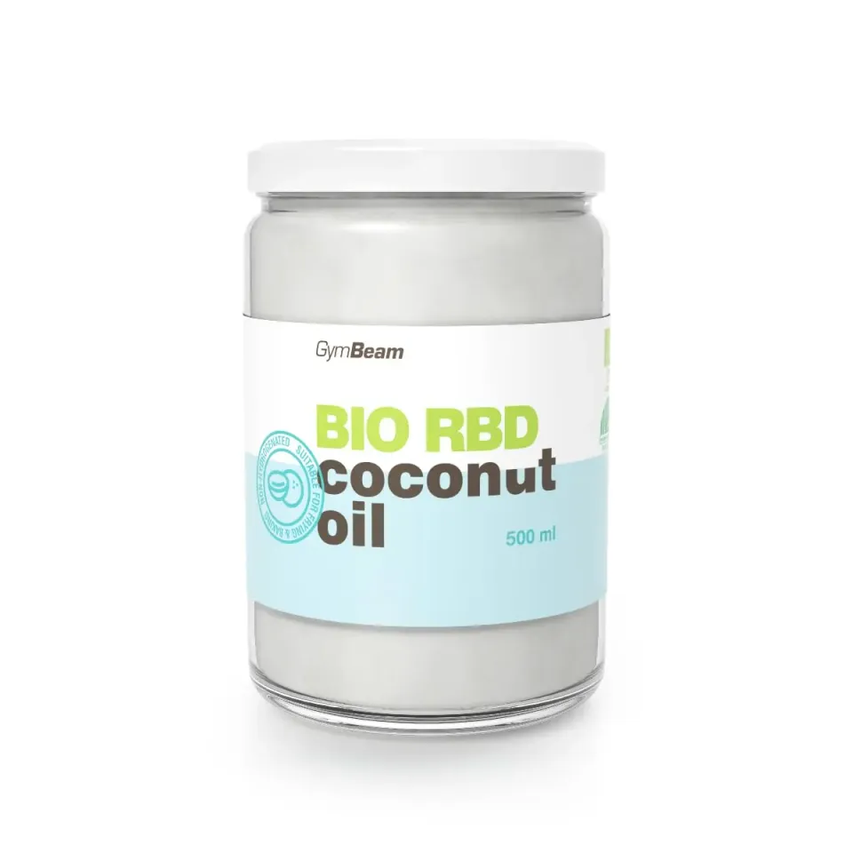GymBeam Bio RBD Kokosnussöl 500 ml neutral hoher Rauchpunkt