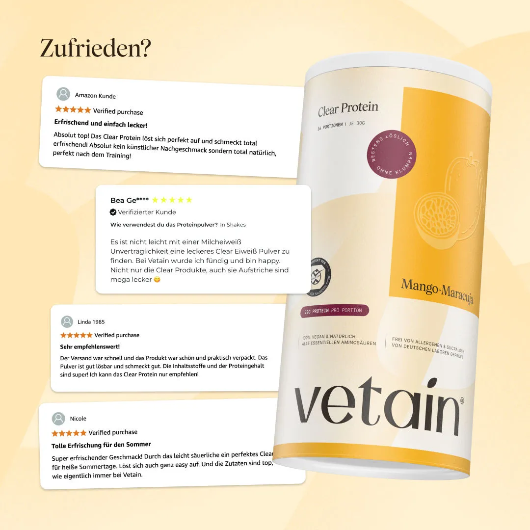 VETAIN Clear Protein Mango-Maracuja 480g erfrischend