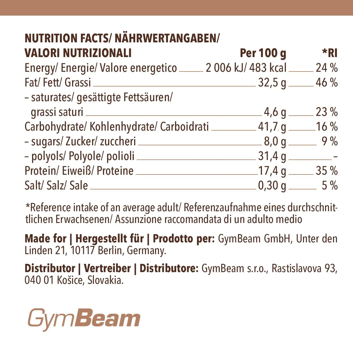 GymBeam MoiMüv Proteinaufstrich Dreamy Hazelnut 400g