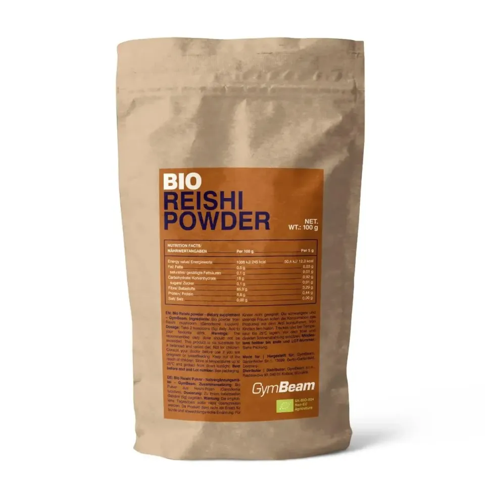 GymBeam Bio-Reishi Pulver 100 g Ganoderma lucidum