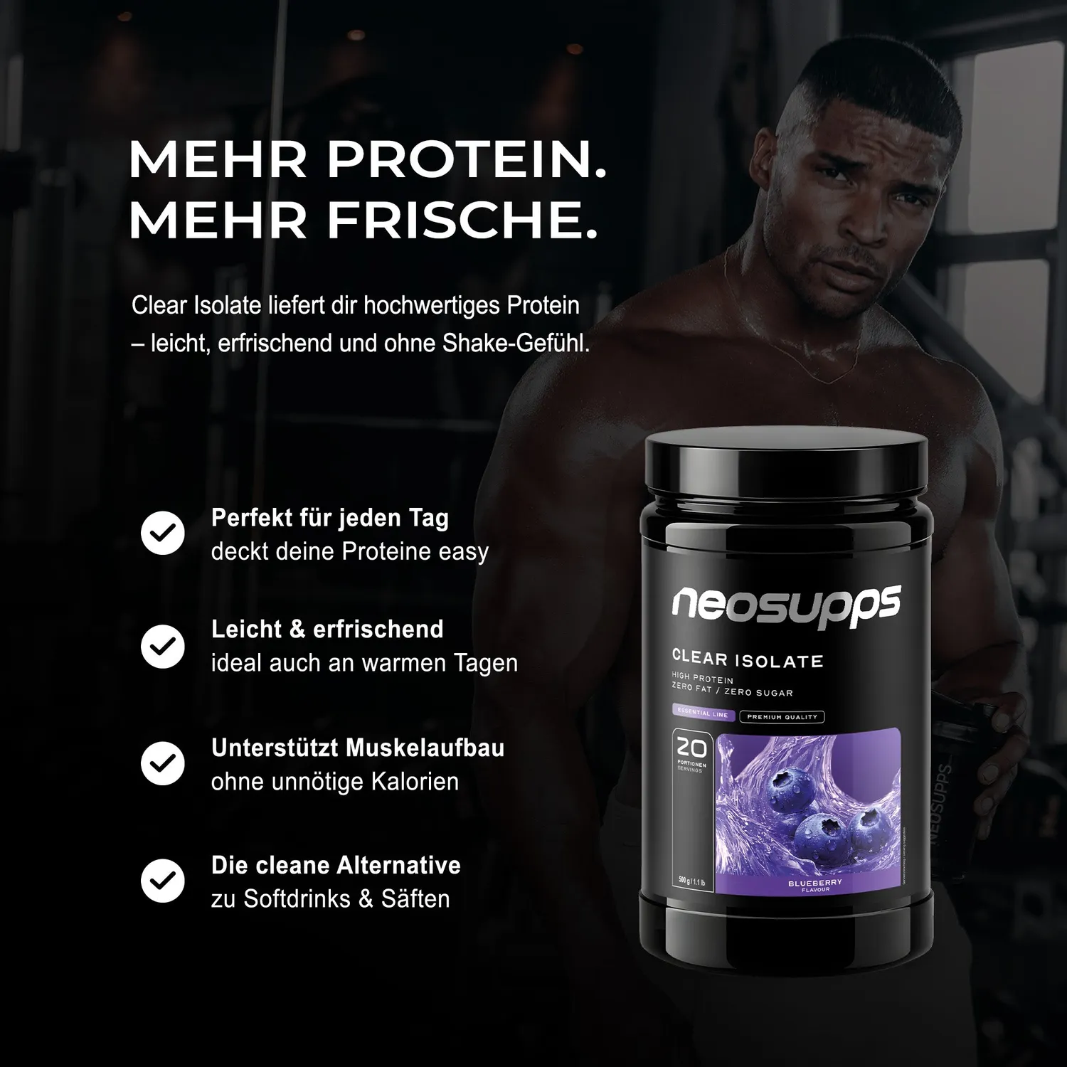 Neosupps Clear Isolate Blueberry 500g erfrischend