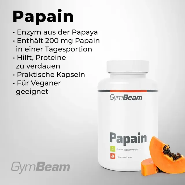 GymBeam Papaya Papain Kapseln 90 Stück vegan