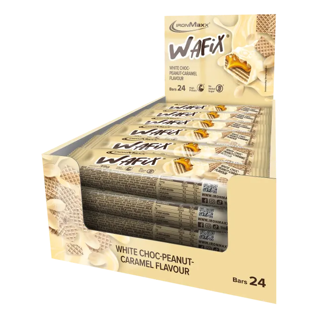 IronMaxx Wafix Proteinriegel 24x39g White Peanut Caramel Low Sugar