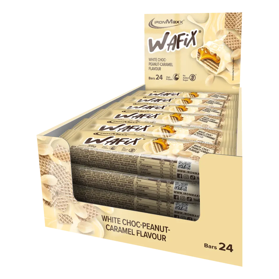 IronMaxx Wafix Proteinriegel 24x39g White Peanut Caramel Low Sugar