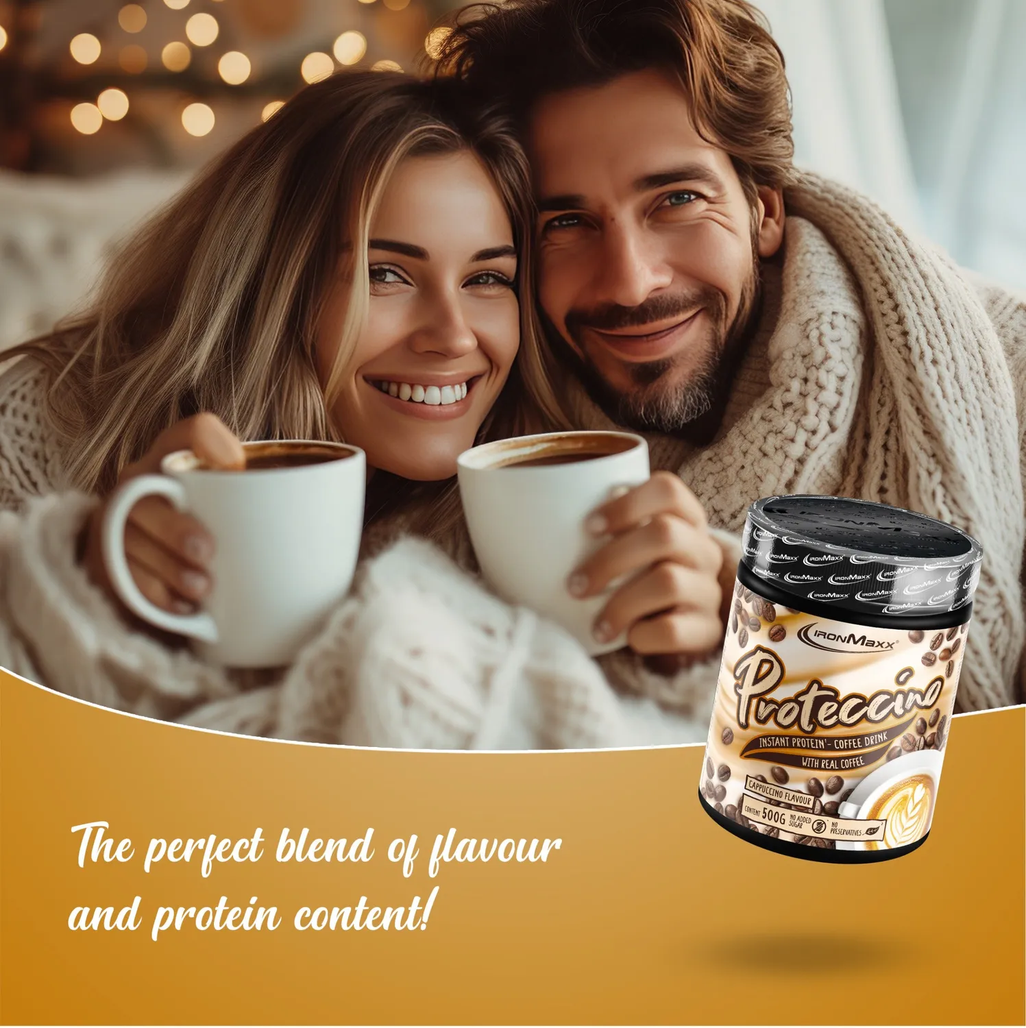 IronMaxx Proteccino Cappuccino Protein Kaffee 500g koffeinhaltig