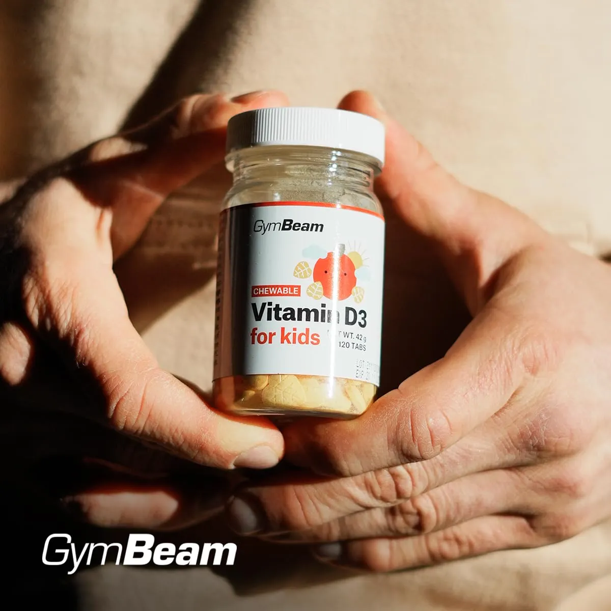GymBeam Vitamin D3 Kinder Kautabletten 120 Tabs Orange