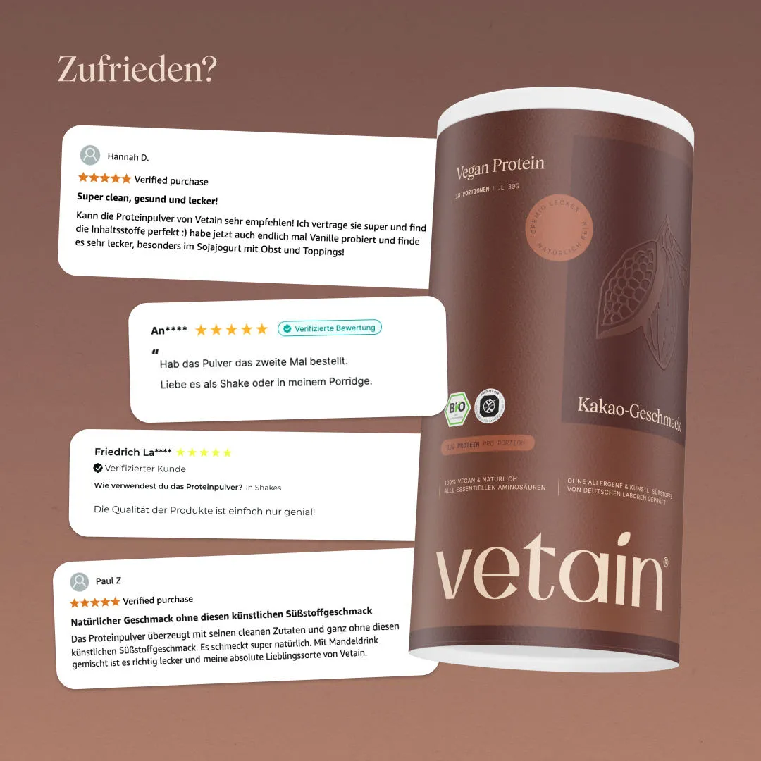 Vetain Vegan Protein Kakao Pulver 540g BIO vegan