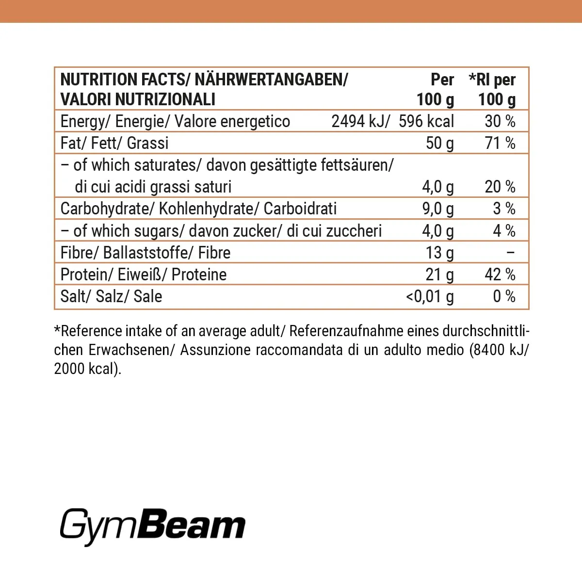 GymBeam Mandelmehl gemahlene Mandeln 500 g glutenfrei