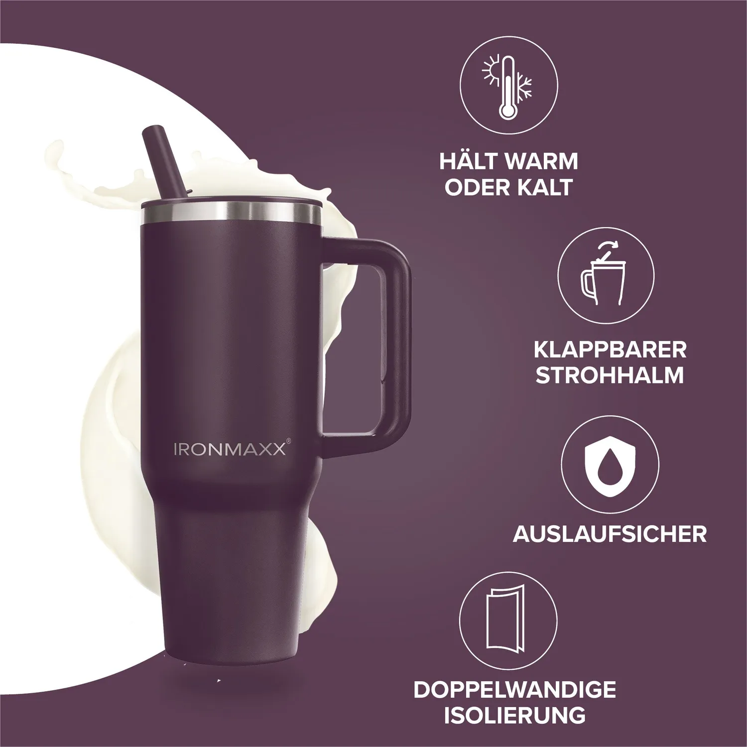 IronMaxx Cup V4.0 Trinkbecher 1200ml Liquid Cherry