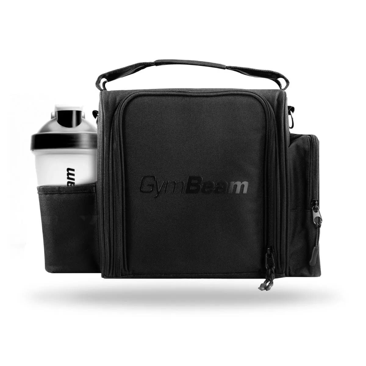 GymBeam FIT Prep Essenstasche Navy Blue mit 3 Behältern isoliert