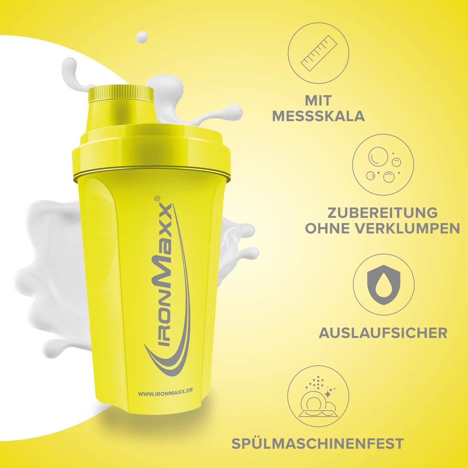 IronMaxx Shaker 700 ml Killer Yellow Proteinshaker