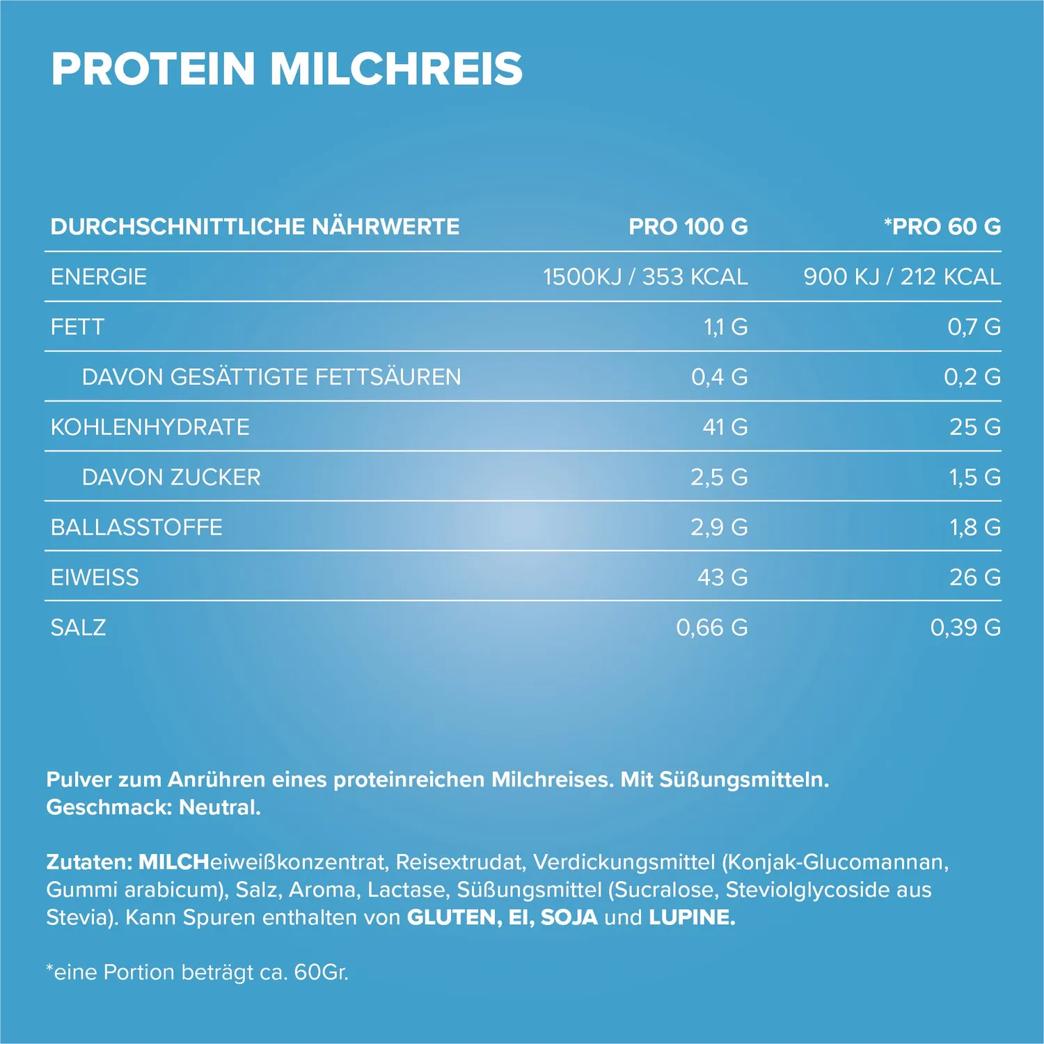 IronMaxx Protein Breakfast Sachet 60g Milchreis proteinreich